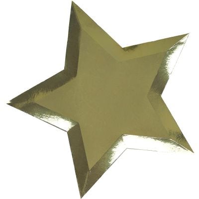 10pk Gold Metallic Star Plates