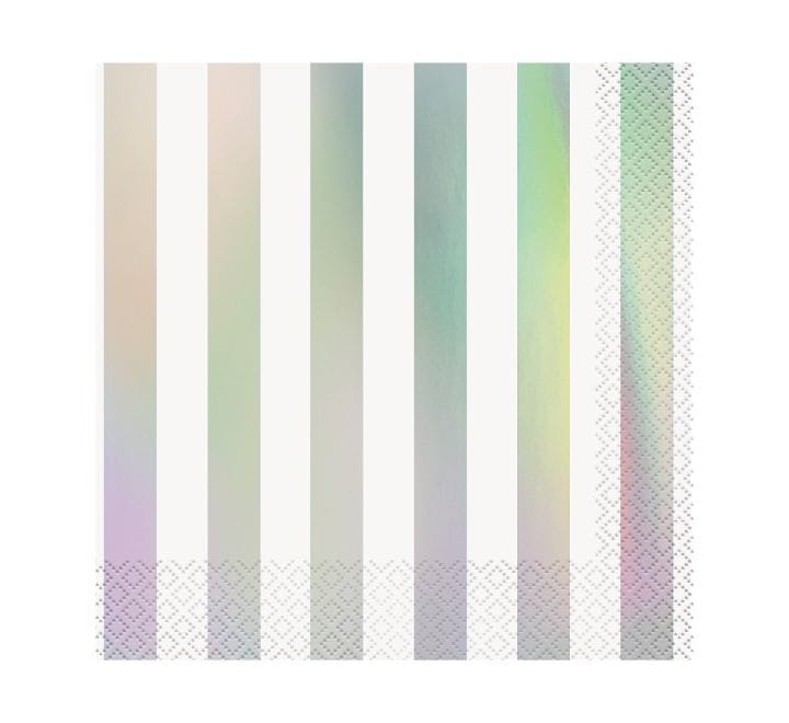 Iridescent Stripe Napkins 16PK