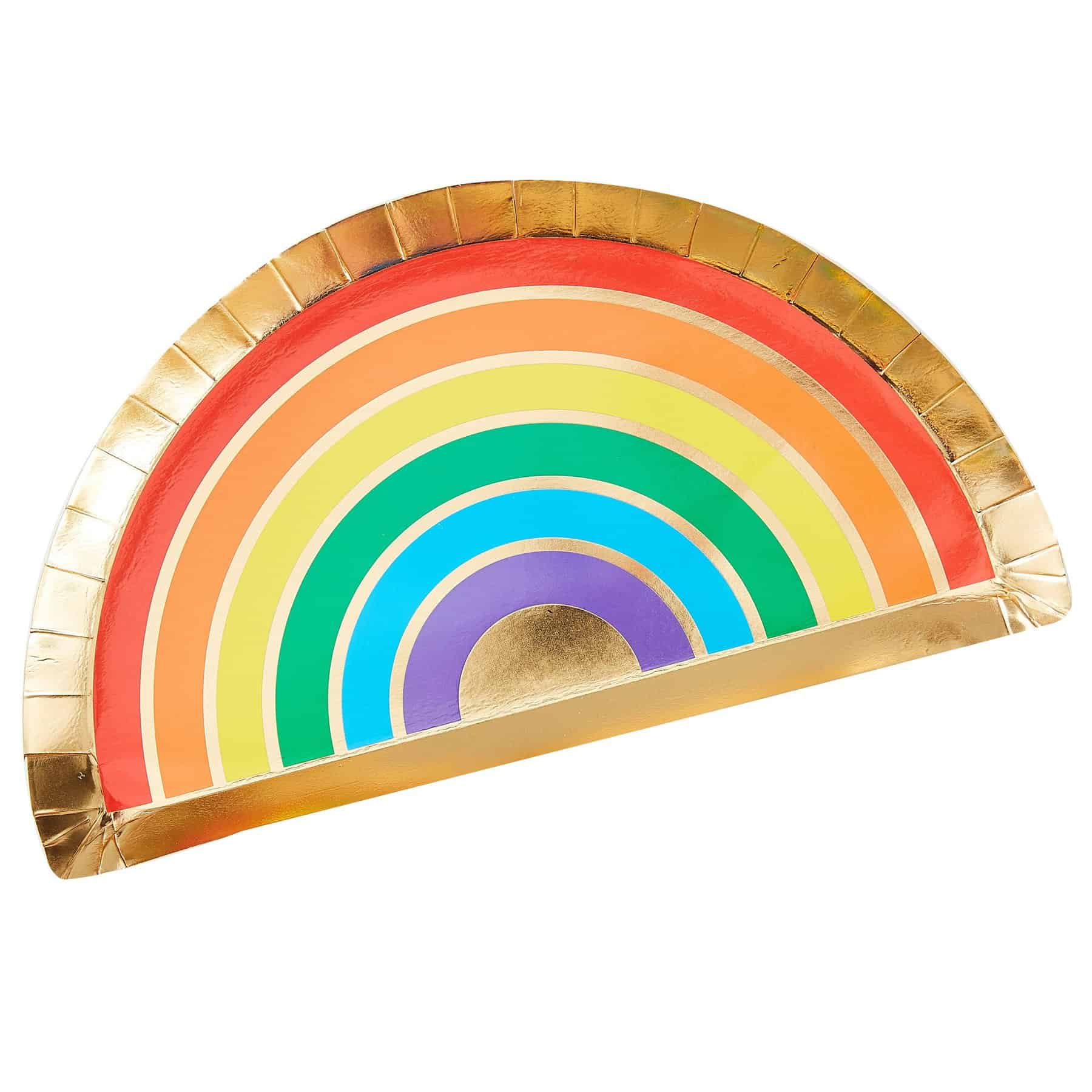 Gold Foiled & Rainbow Paper Plates