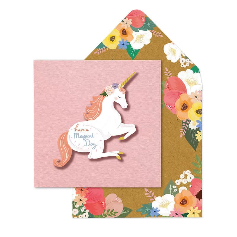 Pink unicorn Card