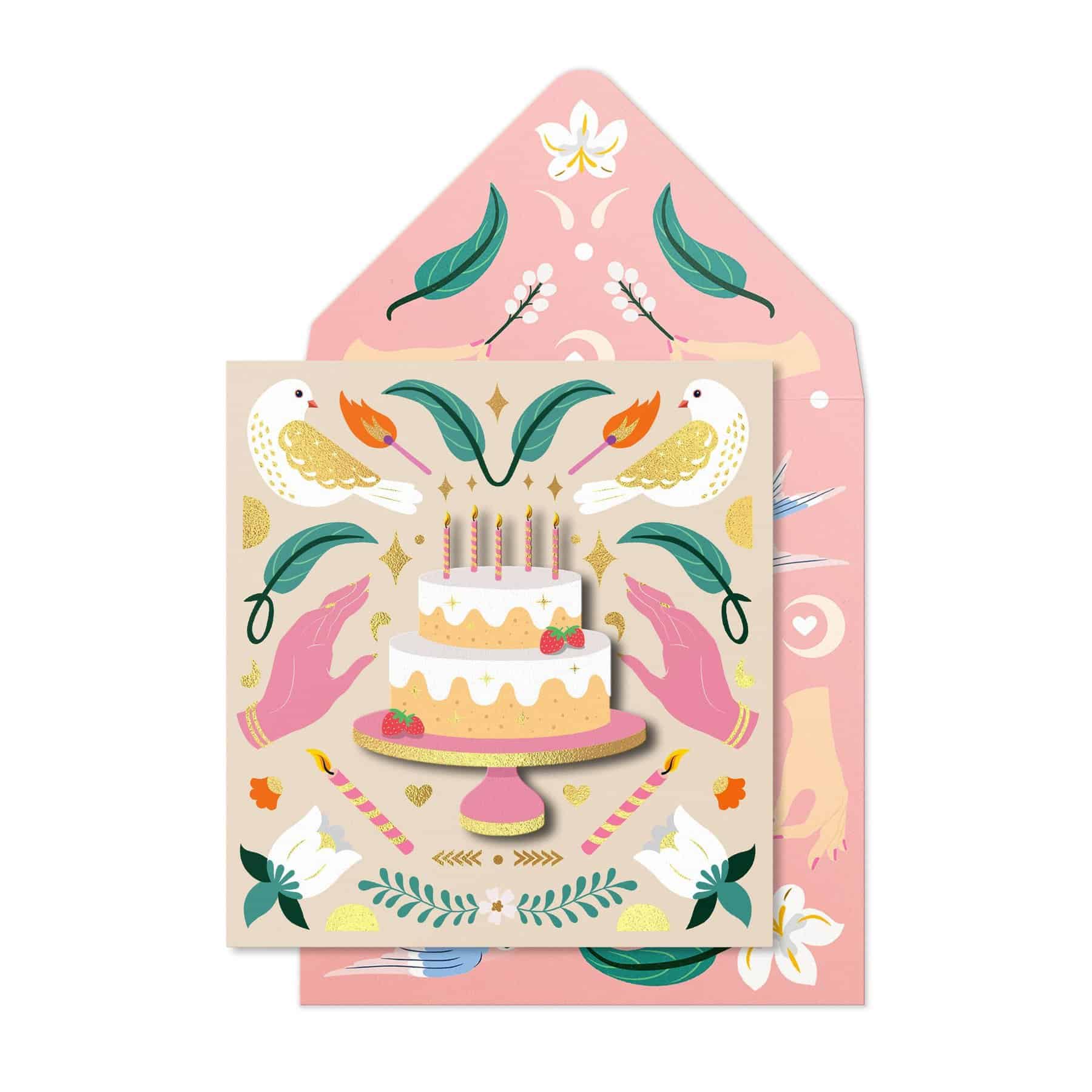 Big Cake With Candles Birthday Card